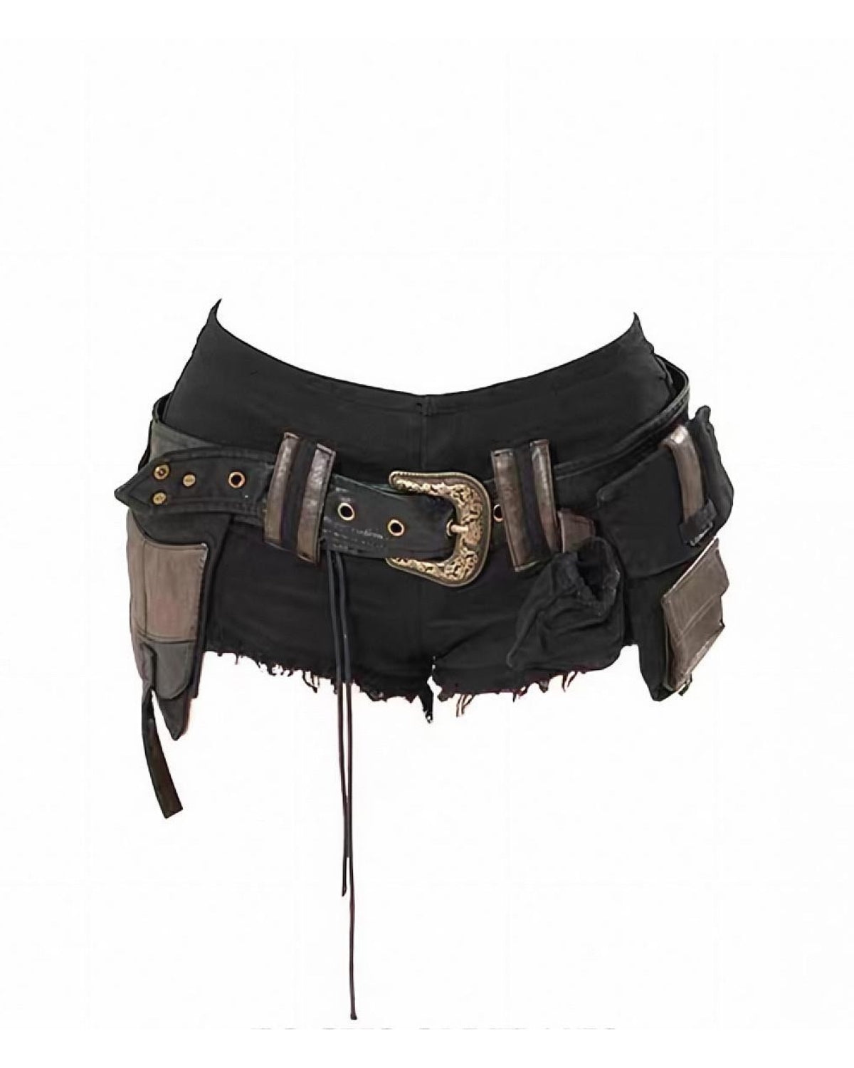 Black Safari Style Shorts By Itself