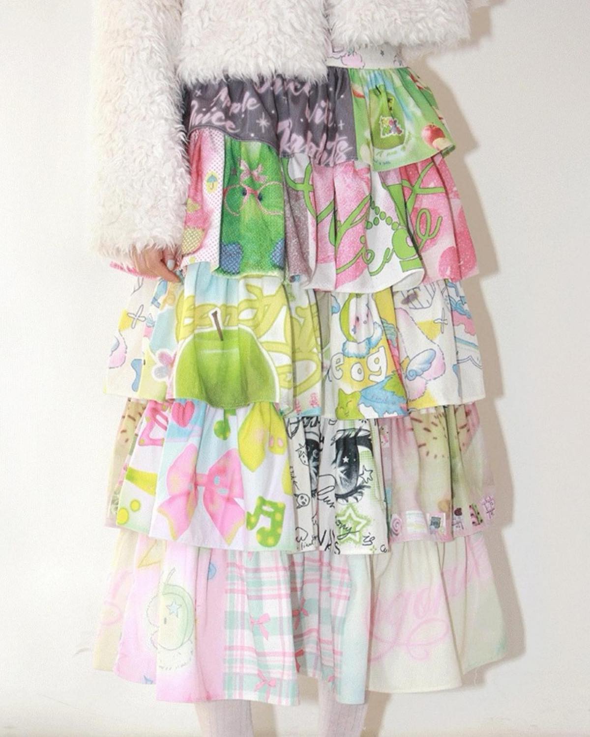 Green Apple Cake Maxi Skirt Quarter View