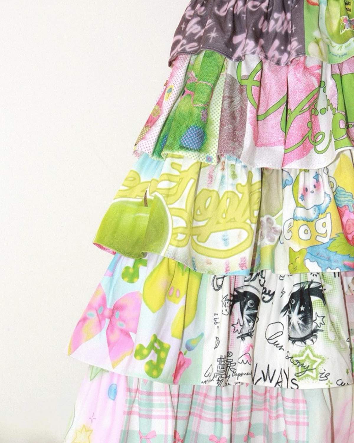 Green Apple Cake Maxi Skirt