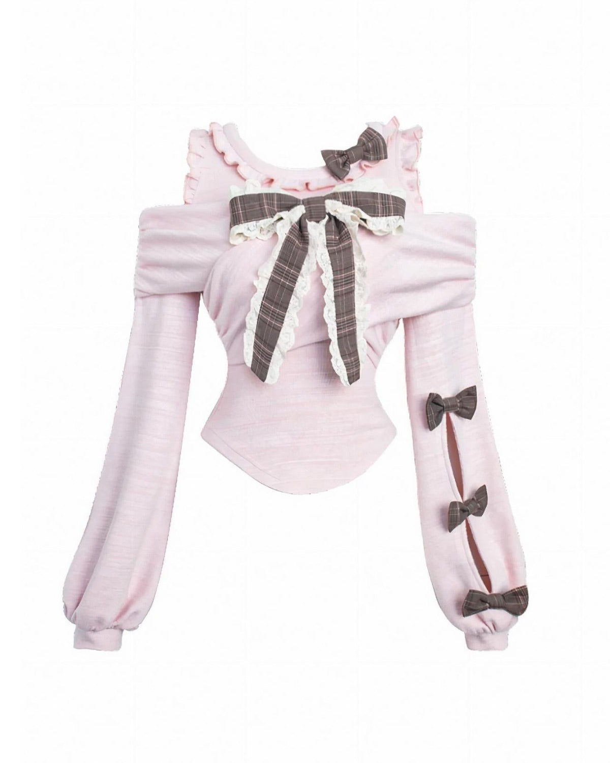 Kawaii Bow Knit & Skirt Set Top