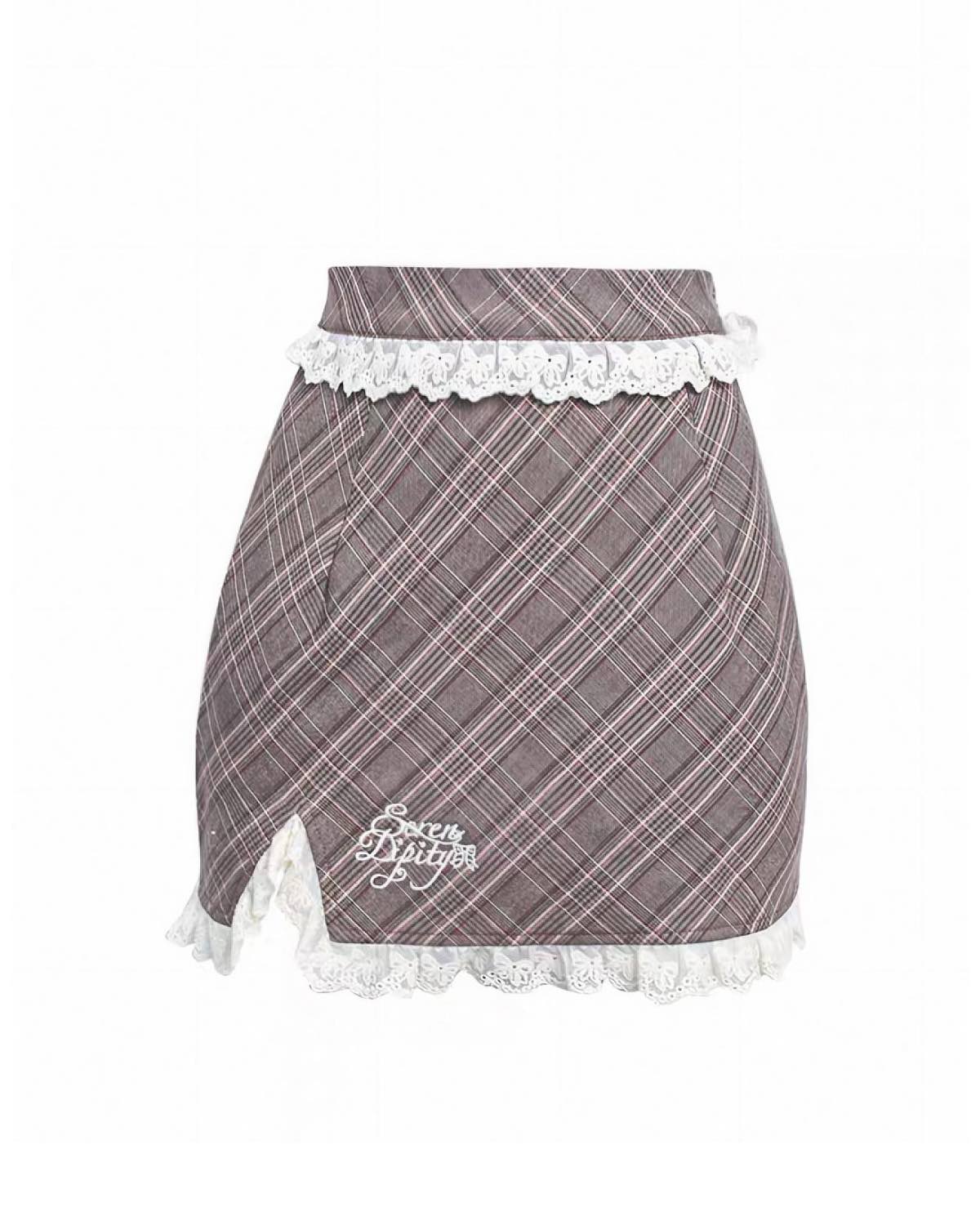 Kawaii Bow Knit & Skirt Set Skirt