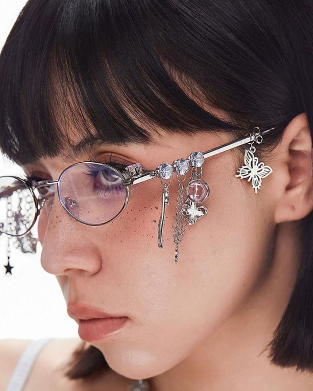 Kawaii Charms Glasses On Model Right Side
