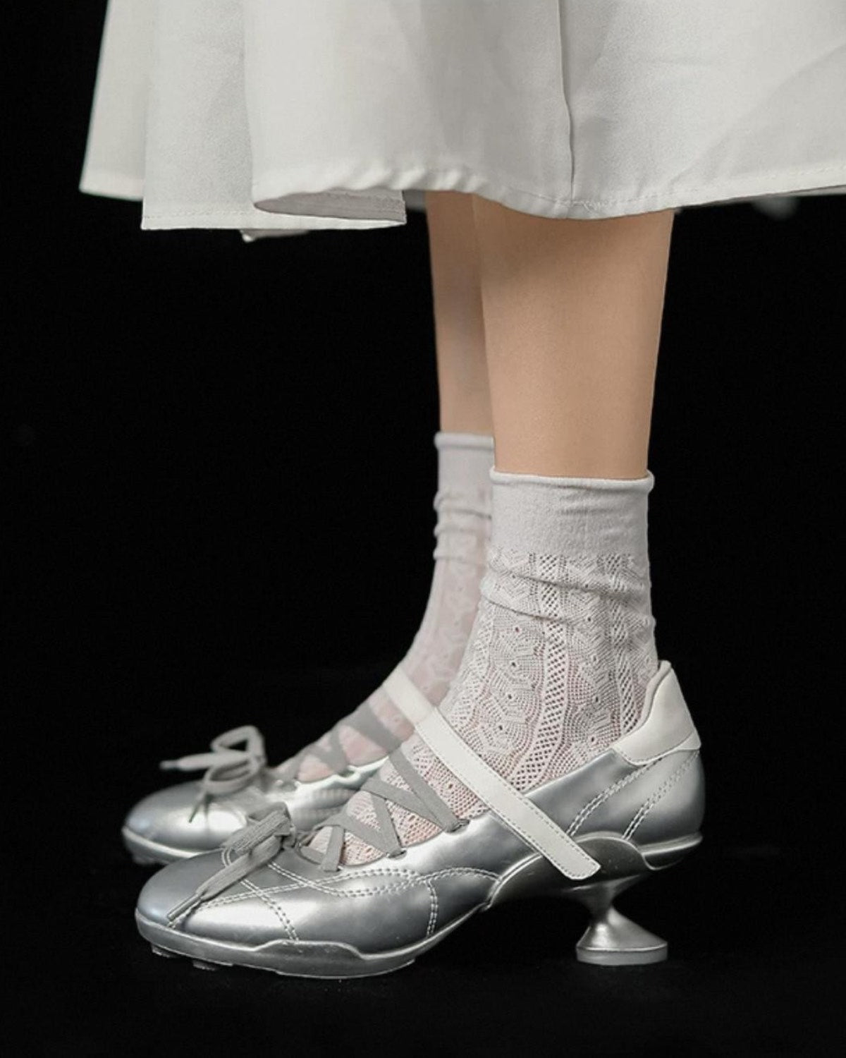Lace-Up Ballet Heels Side View