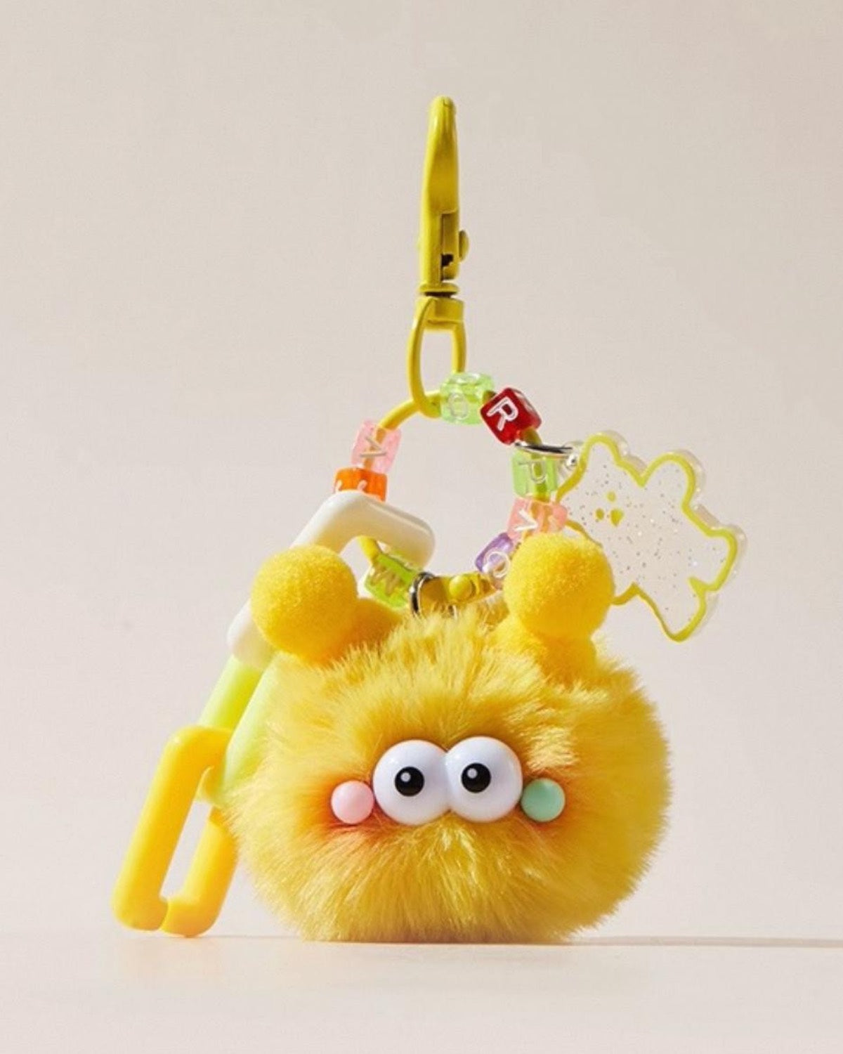 Ladybug Pom Pom Keychain Yellow Color