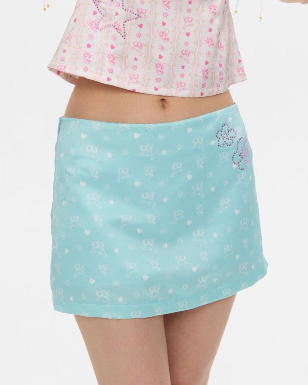 Mint Green Chinese-Style Outfit Set Skirt