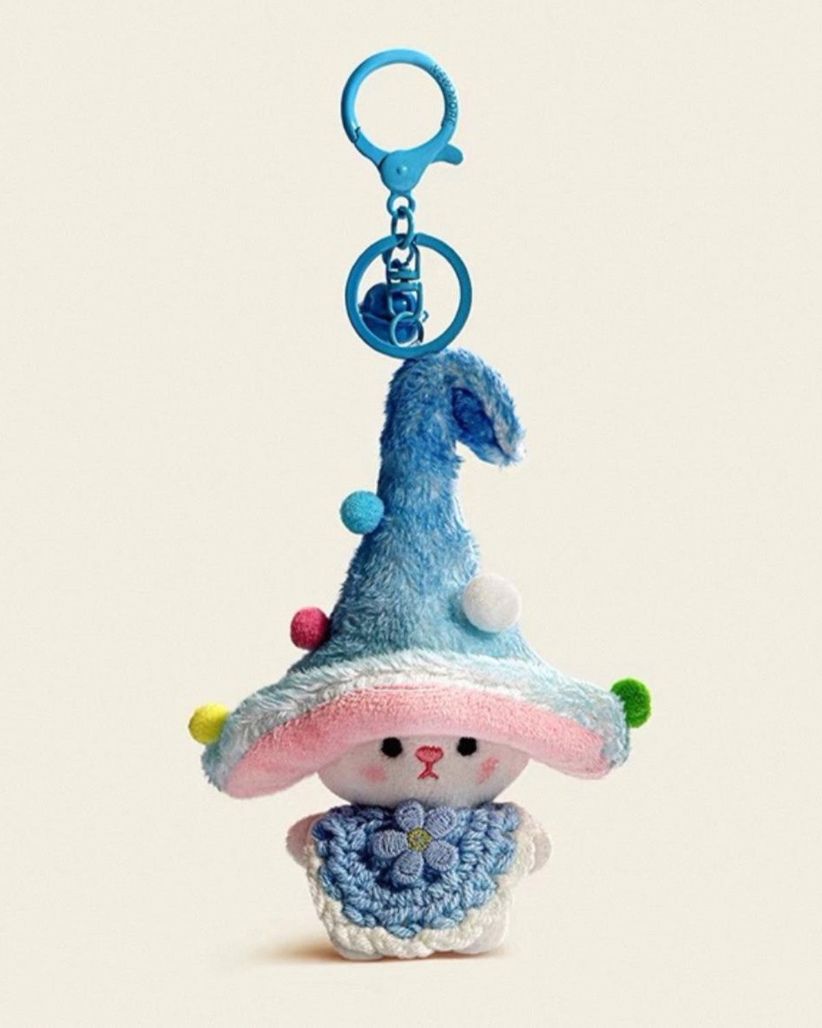 Mushroom Elf Keychain Blue