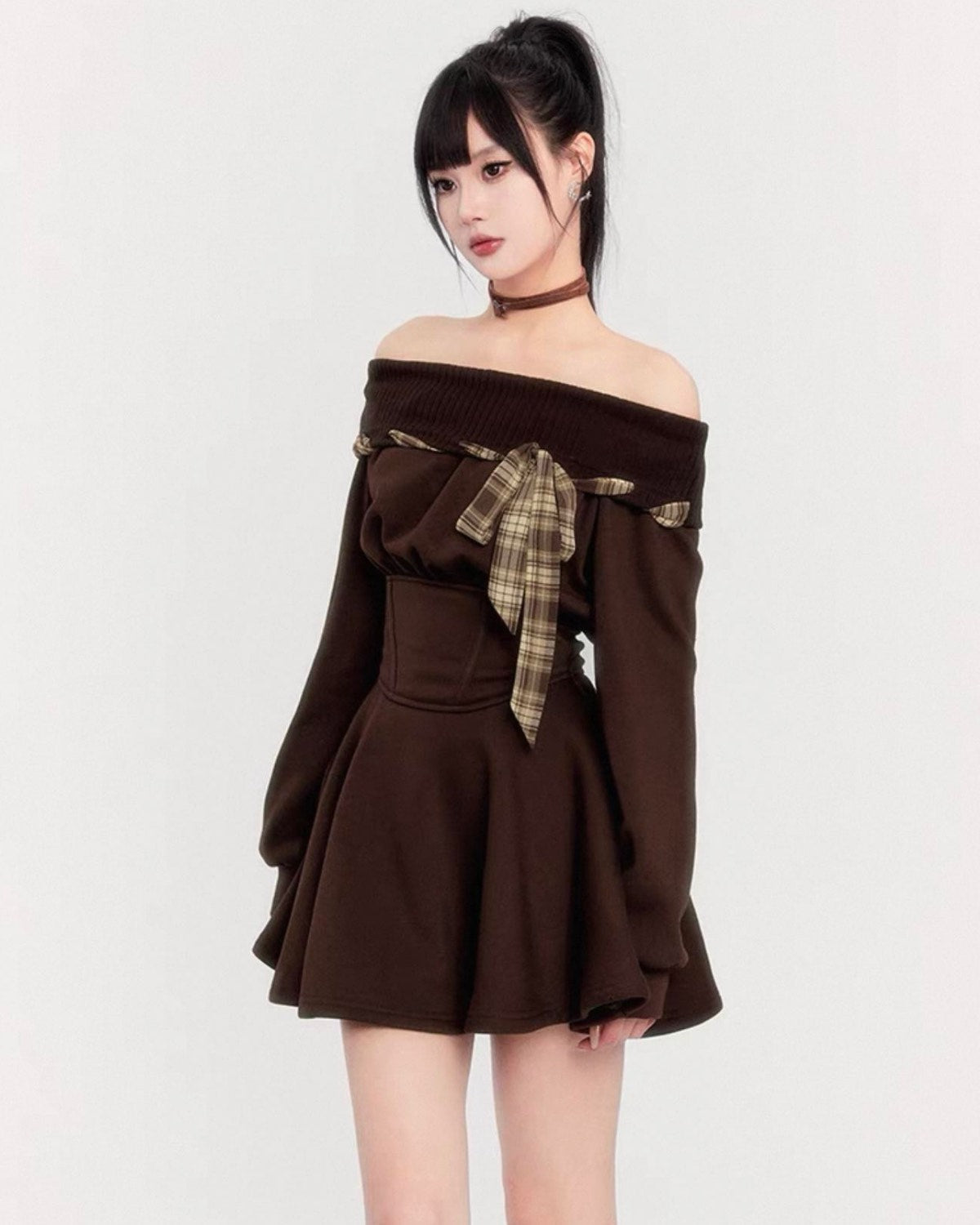 Off-Shoulder Mini Dress Closer Up