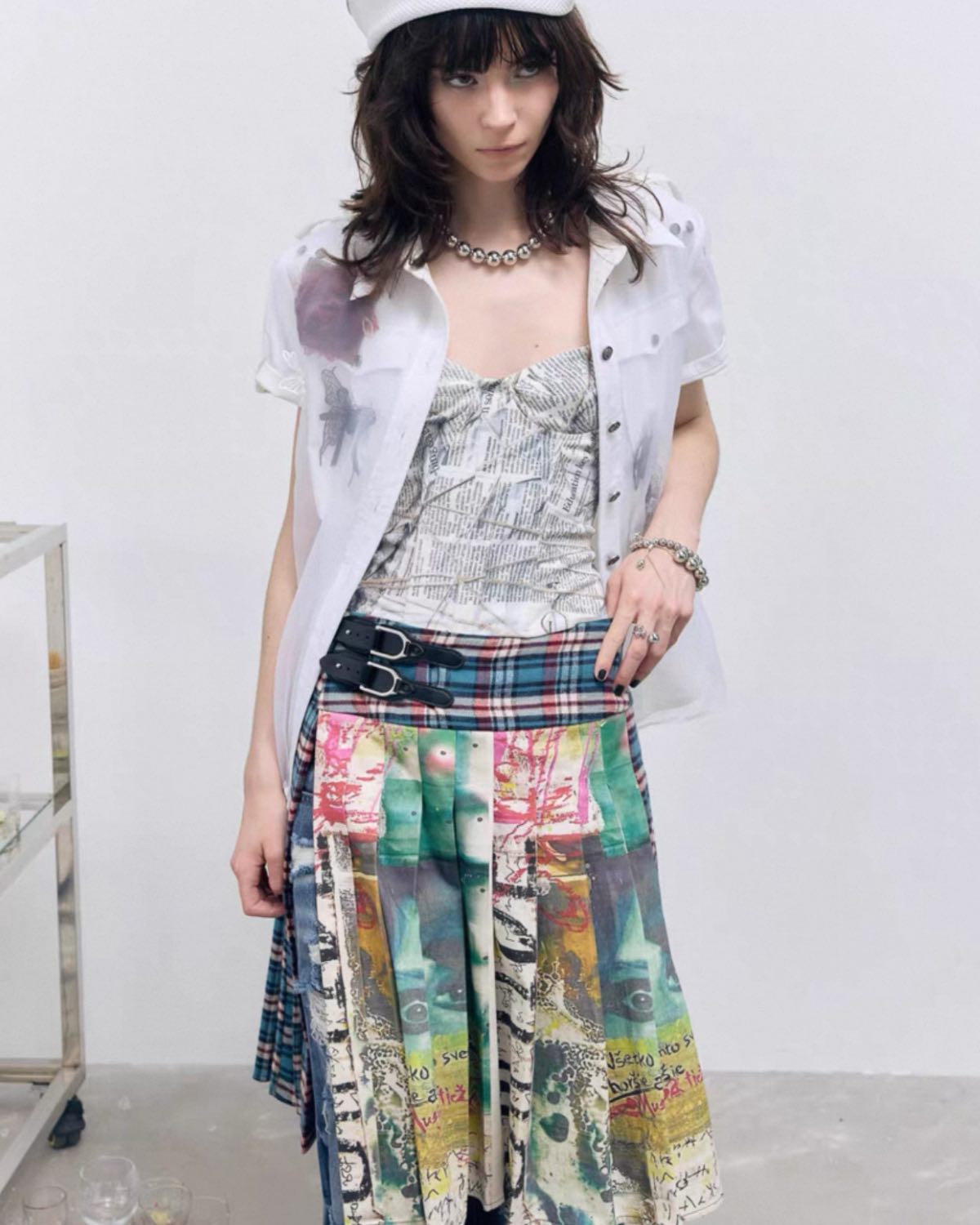 Pleated Button Harajuku Skirt