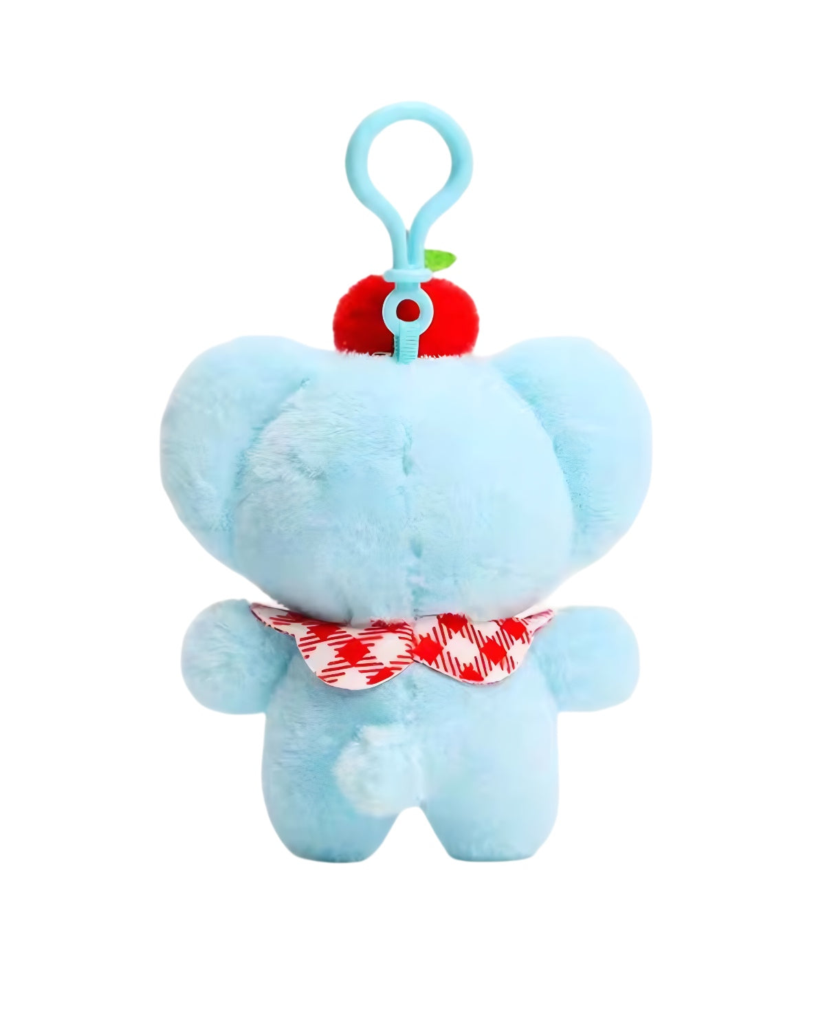 Plush Blue Elephant Keychain Standing Back View