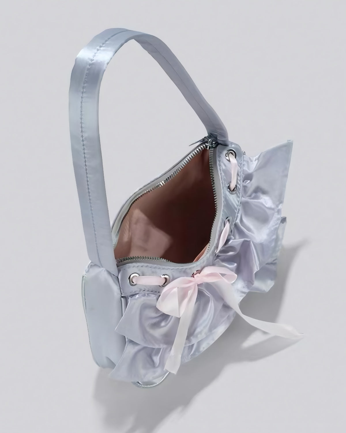 Soft Cloth Shoulder Bag Top View Bag Open