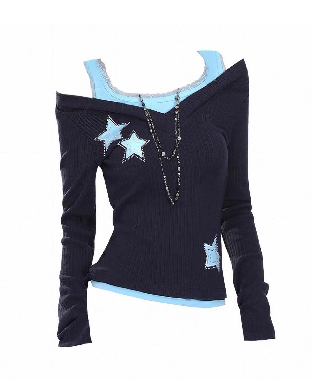 Star Embroidered Long-Sleeve