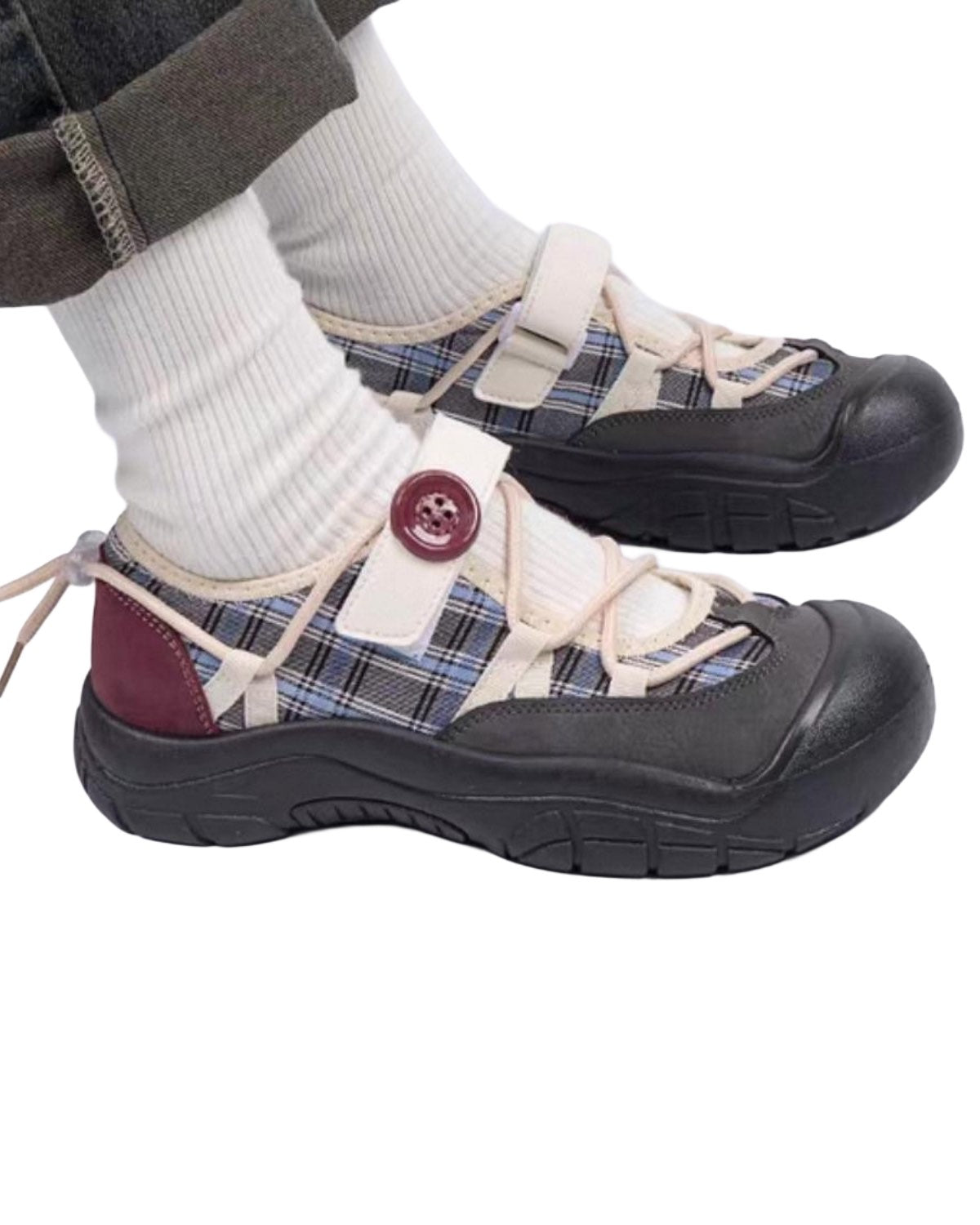 Velcro Retro Sneakers On Foot