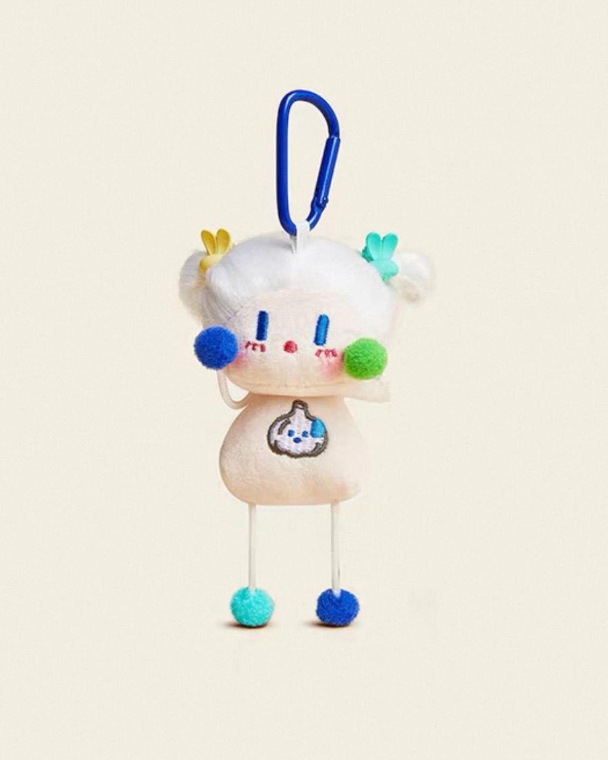 Wild Hair Doll Keychain White Front View