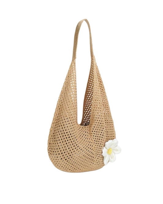 Woven Beach Tote Bag Quarter View