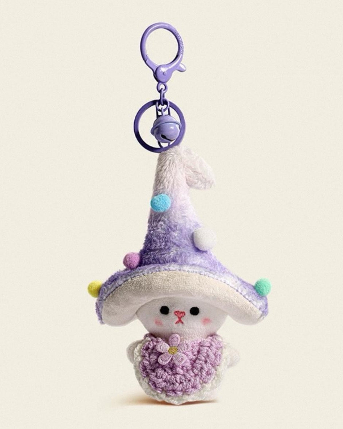 Mushroom Elf Keychain Purple