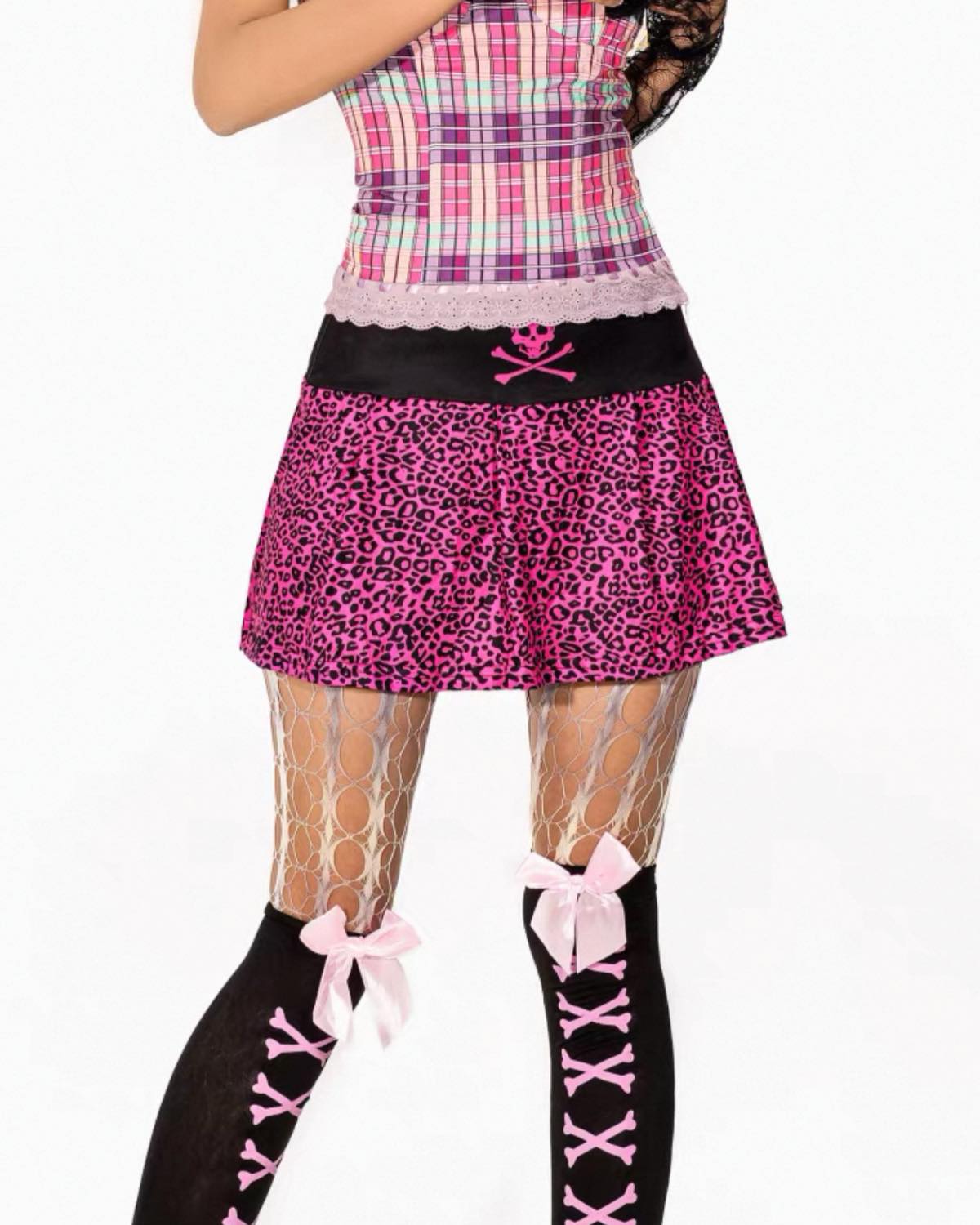 Pink Leopard Print Mini Skirt