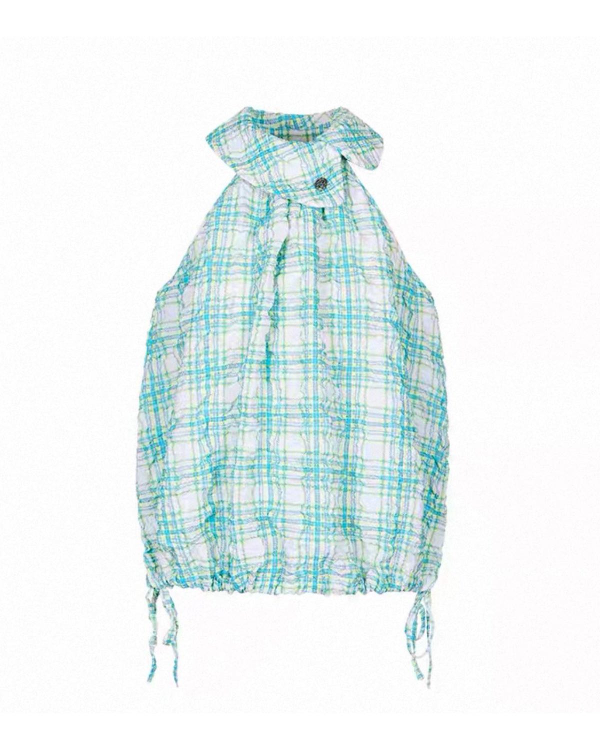 Plaid Halter Tank Top By Itself